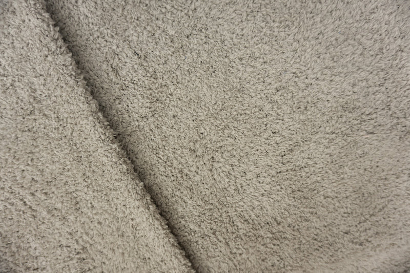 Gray Poly Spandex Stretch Solid Curly Fleece Knit Fabric