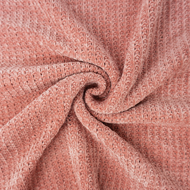 Pink Poly Nylon Chenille Sweater Knit Fabric
