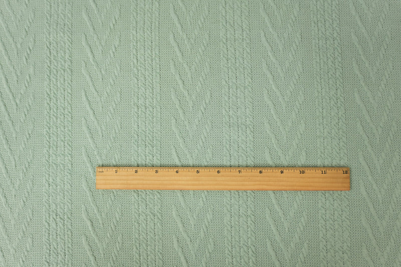 Green Poly Spandex Stretch Cable Sweater Knit Fabric