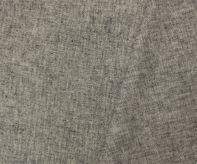 White-Black Cotton Linen Twill Woven Famous Designer Fabric