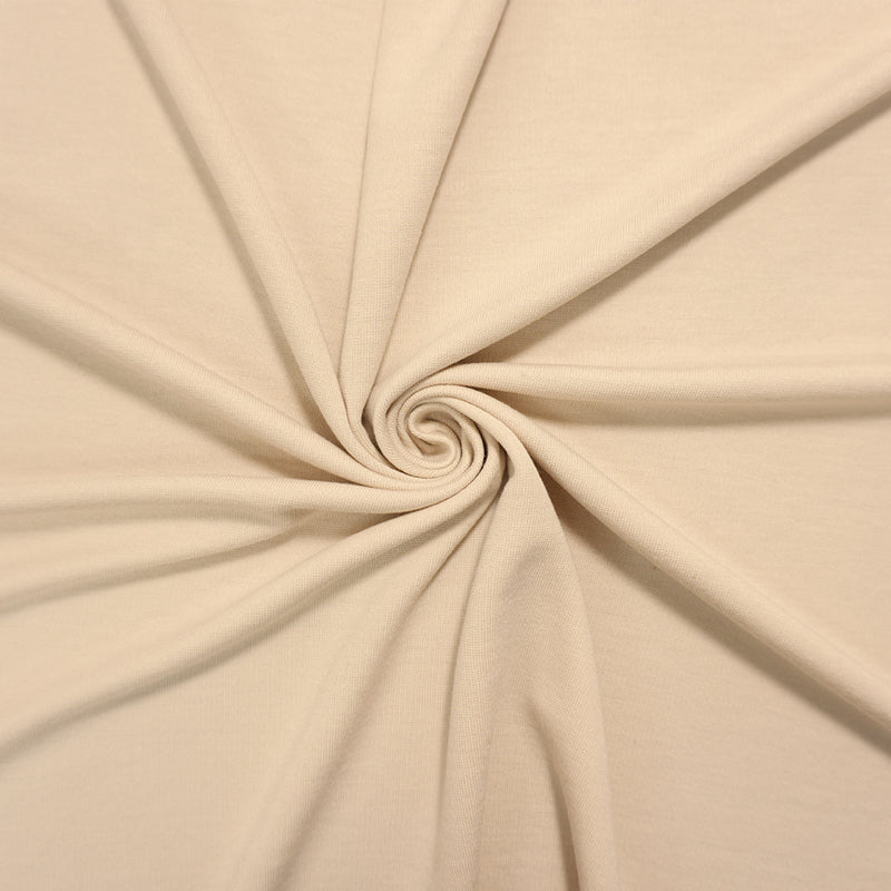 Beige Rayon Blend Solid Double Knit Fabric