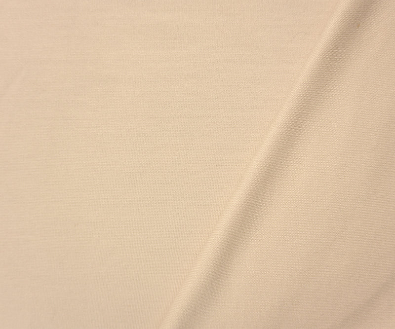 Beige Rayon Blend Solid Double Knit Fabric