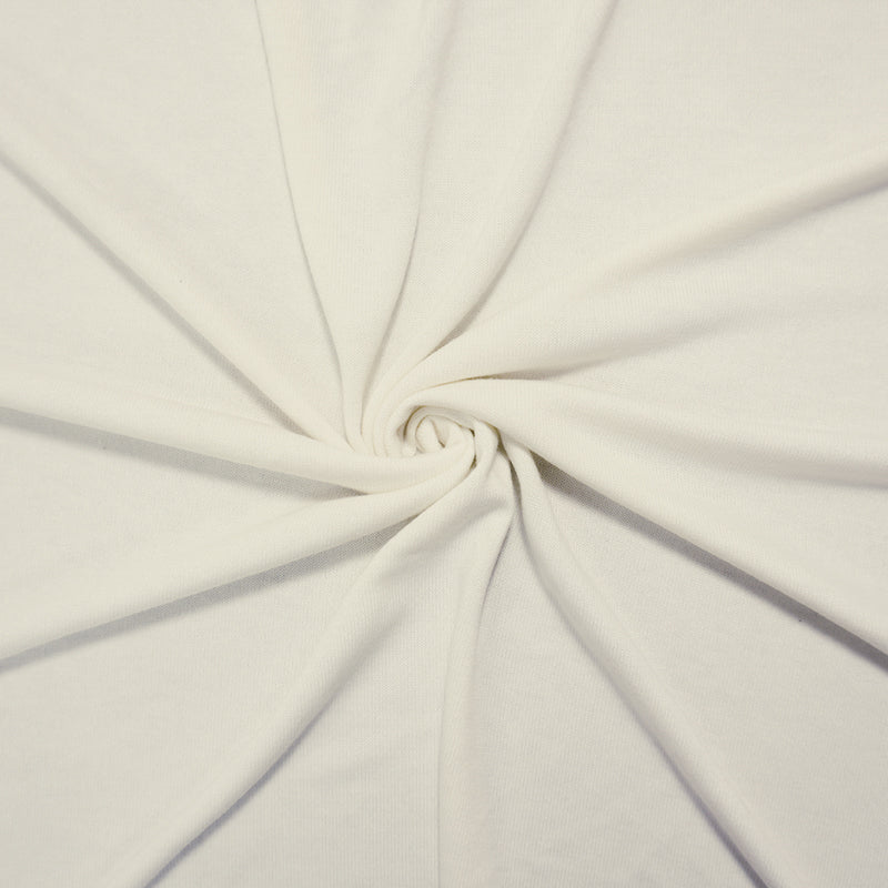 Ivory Poly Blend Solid Jersey Sweater Knit Fabric