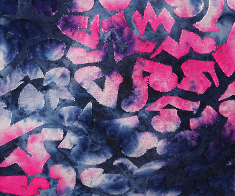 4 YD PC Blue-Pink Tie Dye Abstract Jacquard Jersey Knit Designer Fabric
