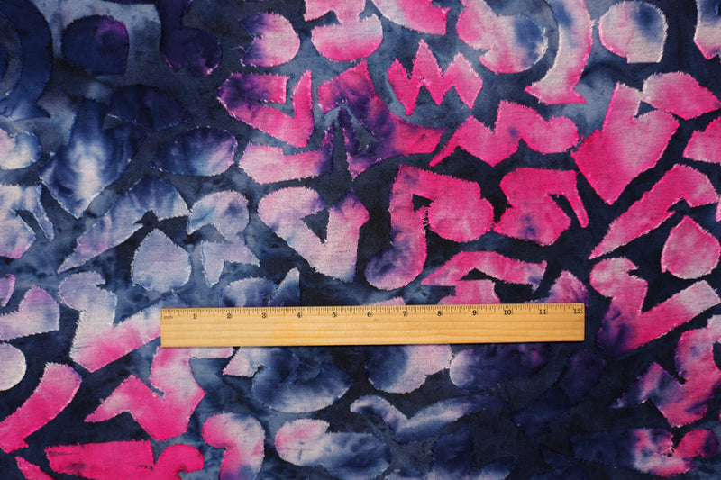 4 YD PC Blue-Pink Tie Dye Abstract Jacquard Jersey Knit Designer Fabric