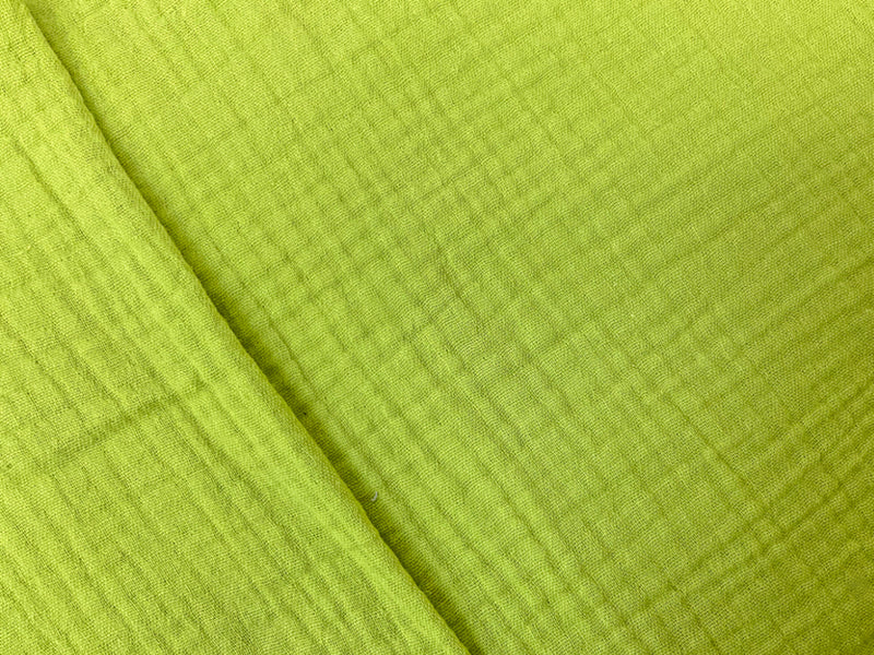 Bright Green Cotton Solid Double Gauze Woven Fabric