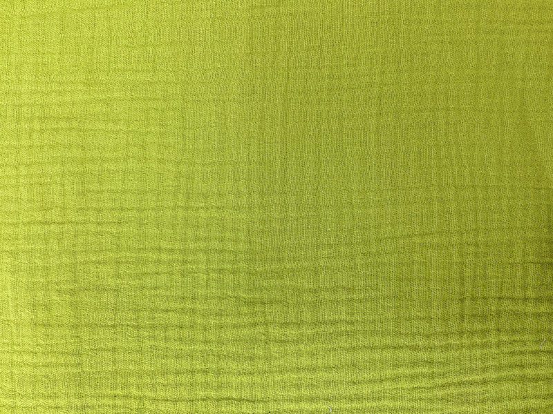 Bright Green Cotton Solid Double Gauze Woven Fabric