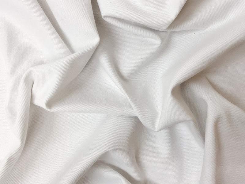 White 10 oz. Cotton Solid Bull Denim Woven Fabric
