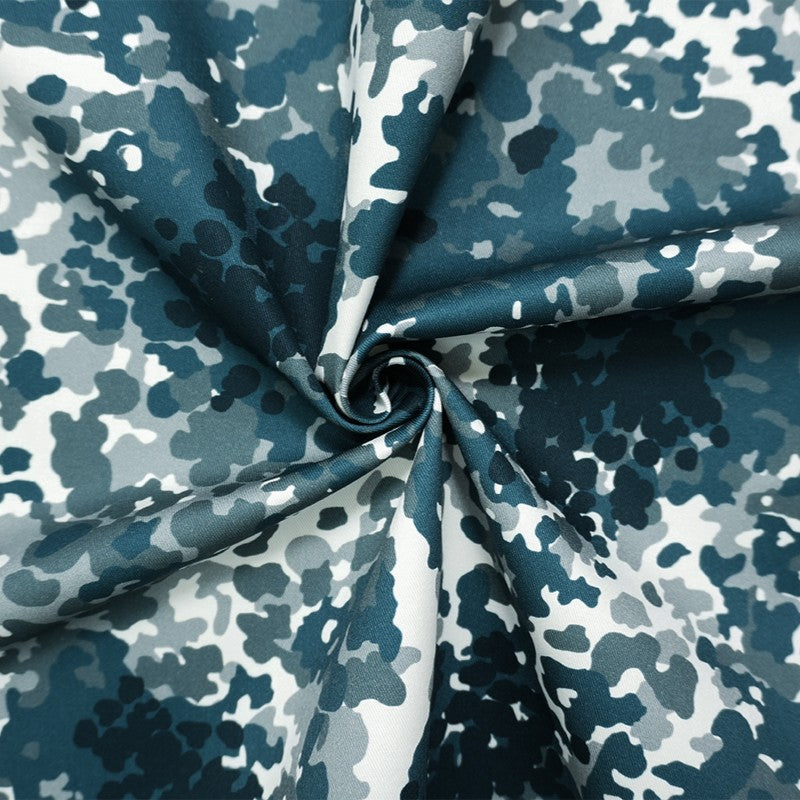 Gray-Multi 6.6 oz Famous Denim Co. Camo Print Cotton Denim Fabric
