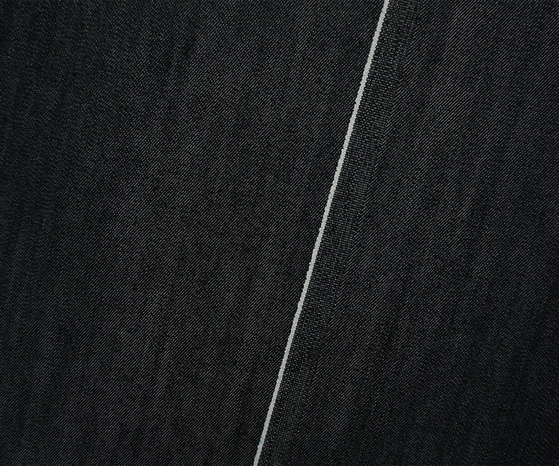 Black 9.5 oz. Cotton Blend Stretch Denim Twill Woven Fabric