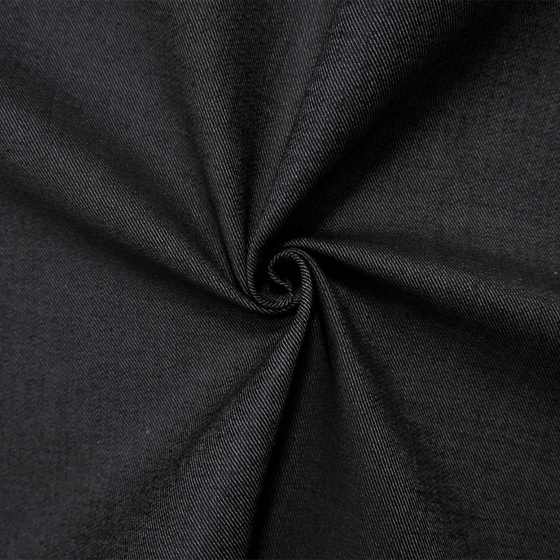 Black 9.5 oz. Cotton Blend Stretch Denim Twill Woven Fabric