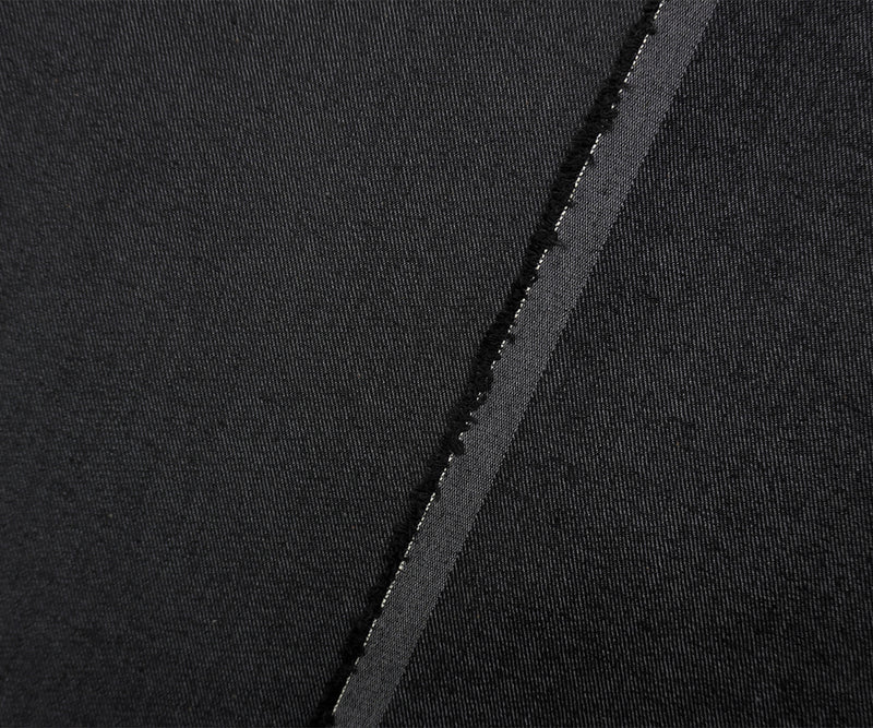 Black 9.5 oz. Cotton Blend Stretch Denim Twill Woven Fabric
