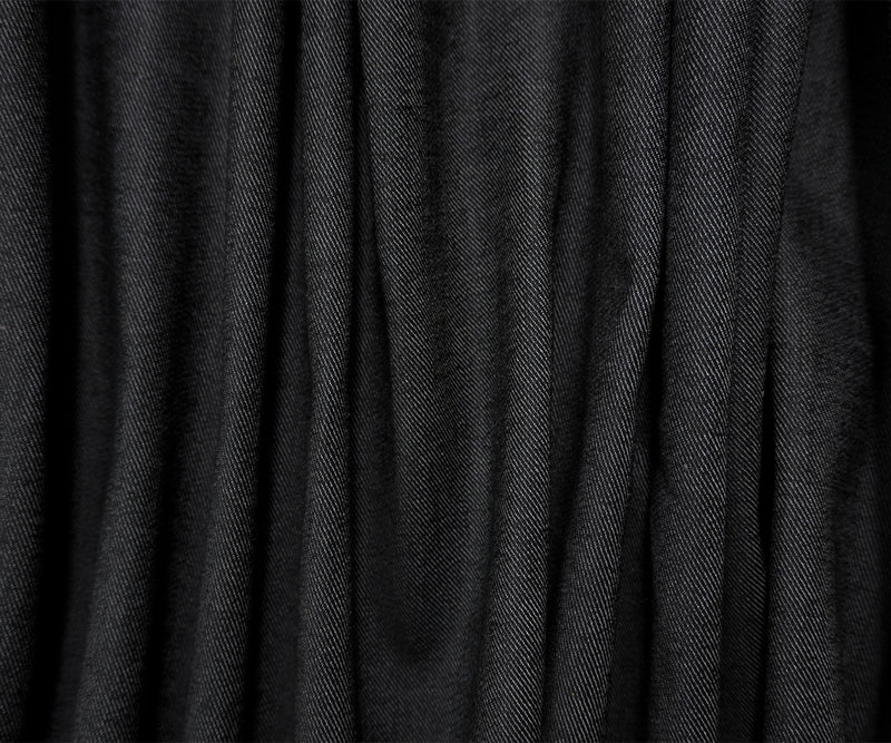 Black 9.5 oz. Cotton Blend Stretch Denim Twill Woven Fabric