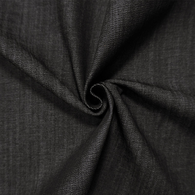 Night Black 9.5 oz. Cotton-Rayon-Modal Stretch Twill Denim Fabric