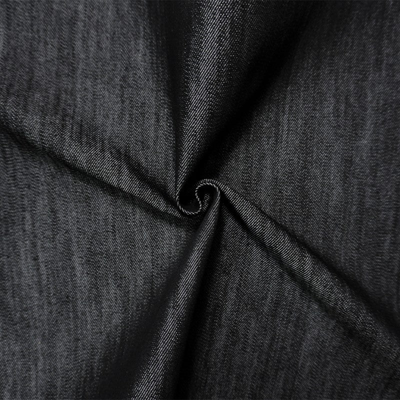 Deep Black 11 oz. Cotton Blend Twill Woven Denim Fabric