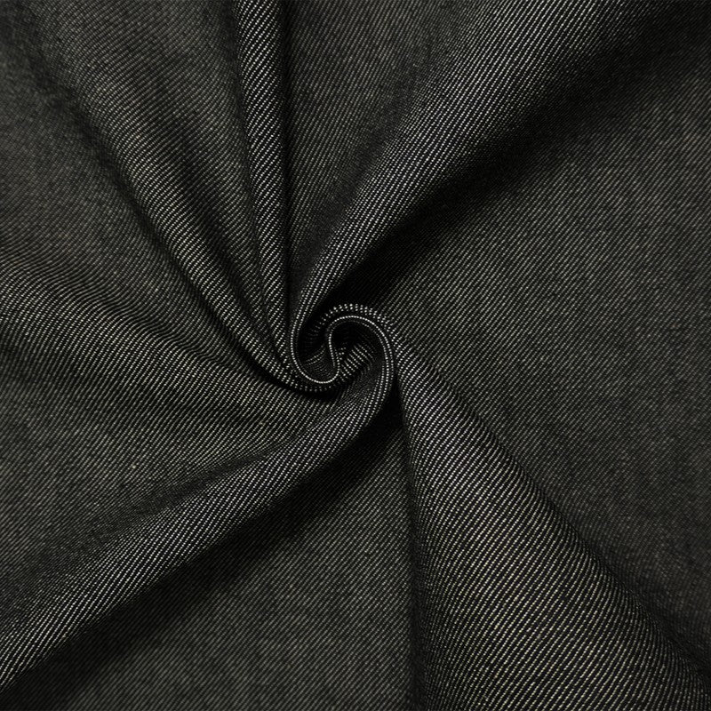 Black 11.5 oz. Cotton Stretch Denim Twill Woven Fabric