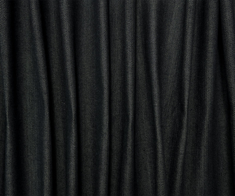 Dark Black 11 oz. Famous Denim Co. Cotton Stretch Denim Twill Woven Fabric