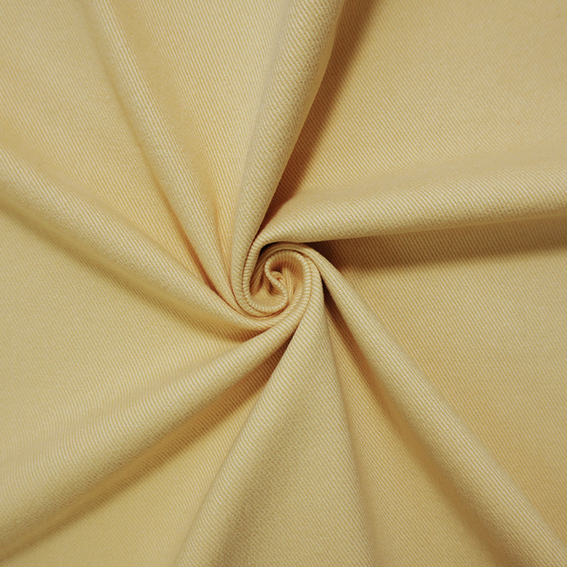 Pastel Yellow 11 oz. Cotton Brushed Face Bull Denim Woven Fabric