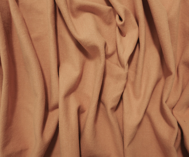 Muted Orange Cotton Solid Washed Canvas Woven Fabric