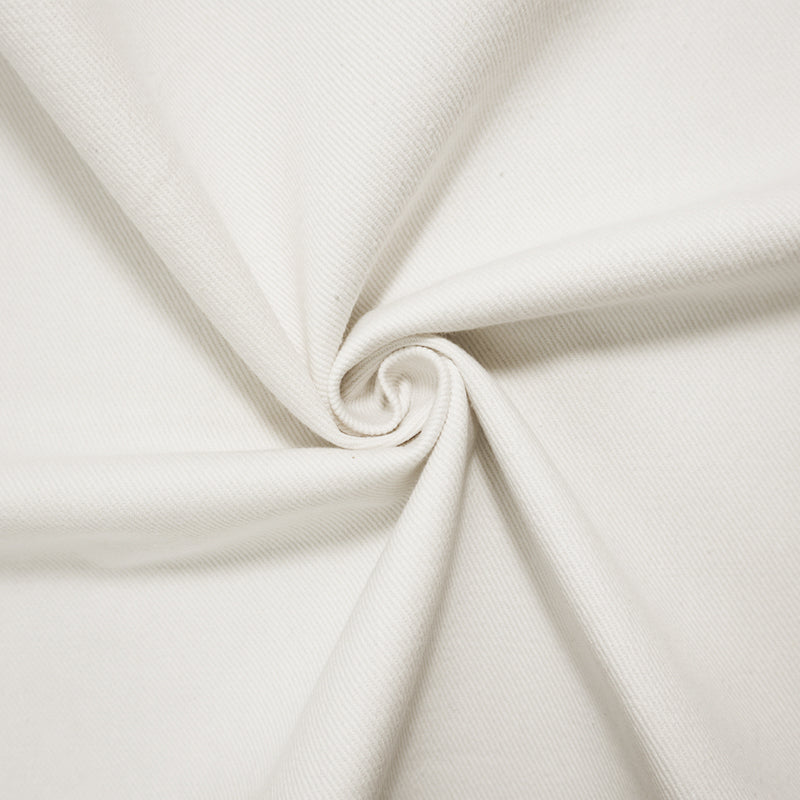 White 11 oz. Cotton Solid Bull Denim Woven Fabric