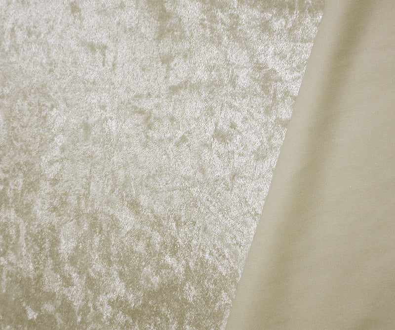 White Poly Spandex Stretch Solid Crushed Velvet Knit Fabric