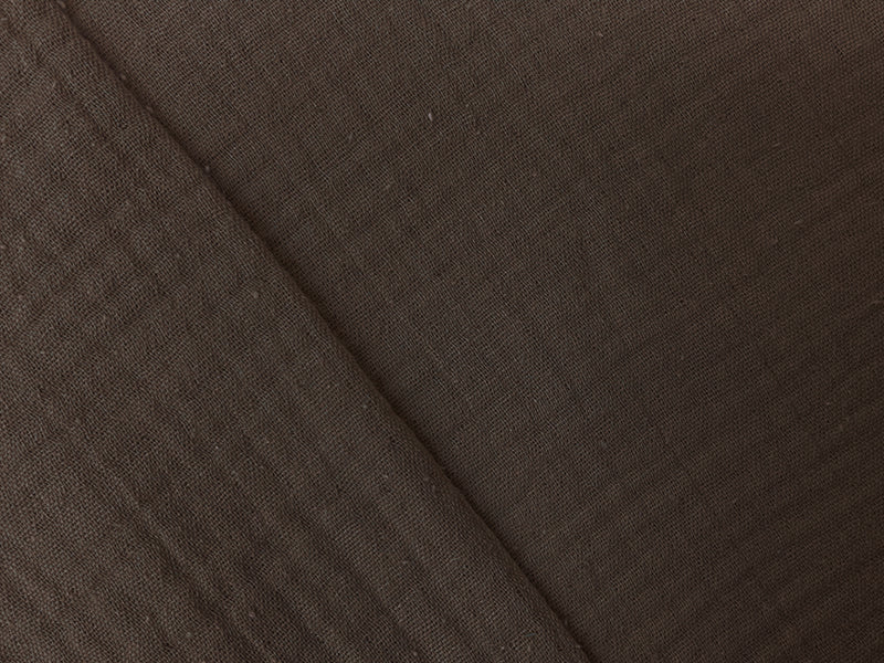 Brown Cotton Solid Double Gauze Woven Fabric