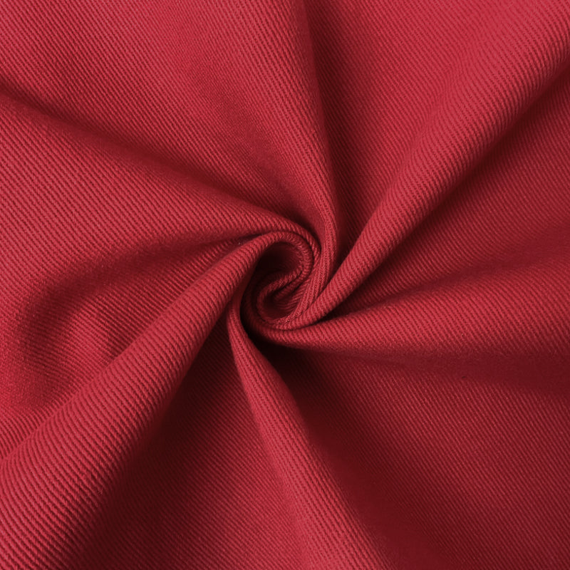 Red Cotton 12 oz. Solid Bull Denim Twill Woven Fabric