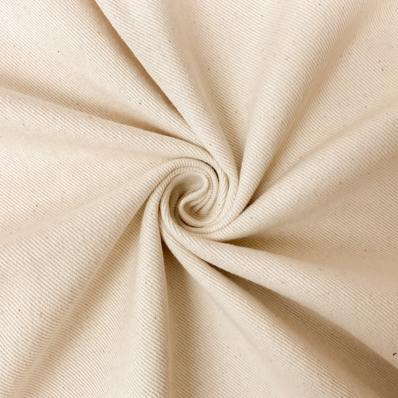 Natural White-Beige 12 oz. Cotton Twill Denim Woven Fabric