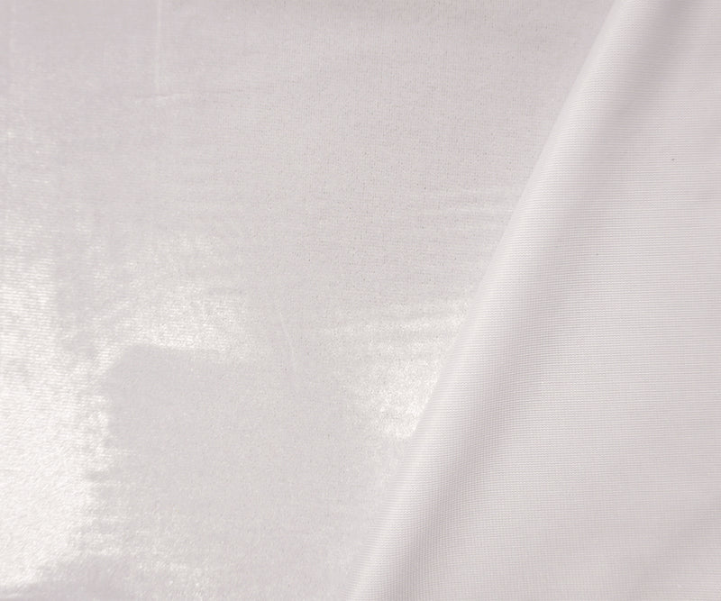 White Poly Stretch Spandex Velvet Knit Fabric