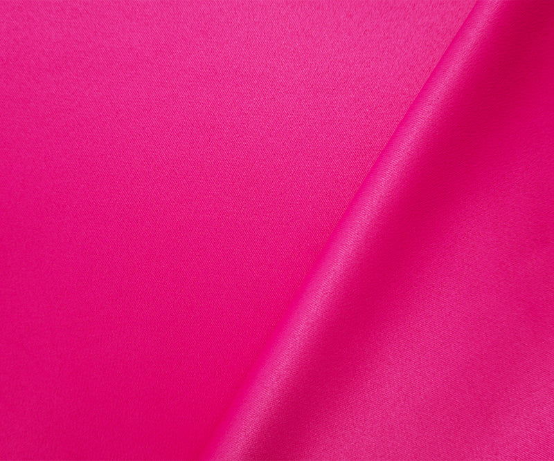 Pink Poly Stretch Spandex Crepe Satin Woven Fabric