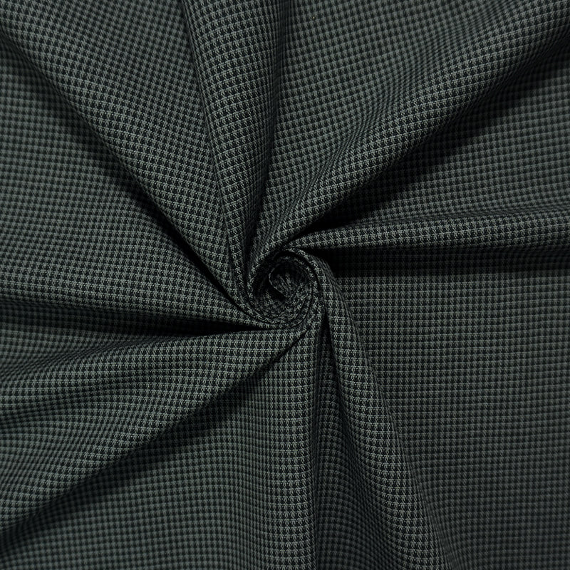 Black-Gray Cotton Micro Check Woven Fabric