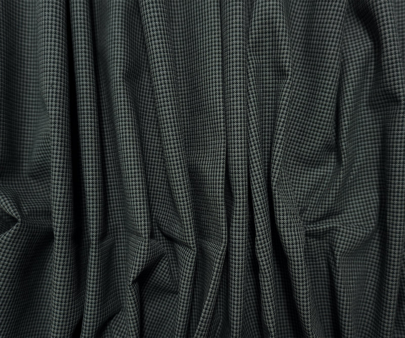 Black-Gray Cotton Micro Check Woven Fabric