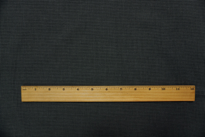 Black-Gray Cotton Micro Check Woven Fabric