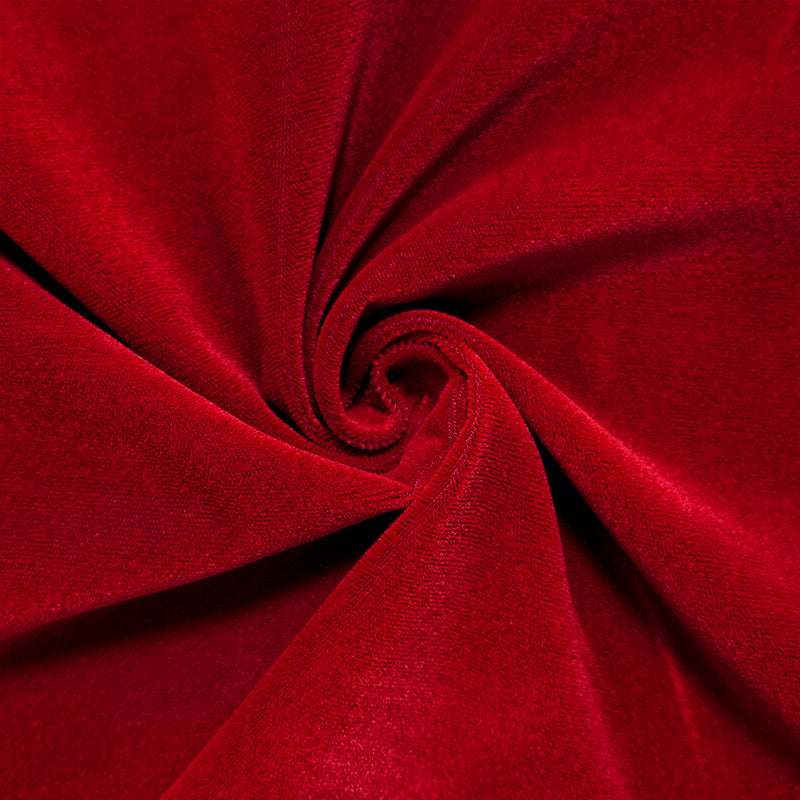 Red Acetate-Nylon Royalty Velvet Woven Fabric