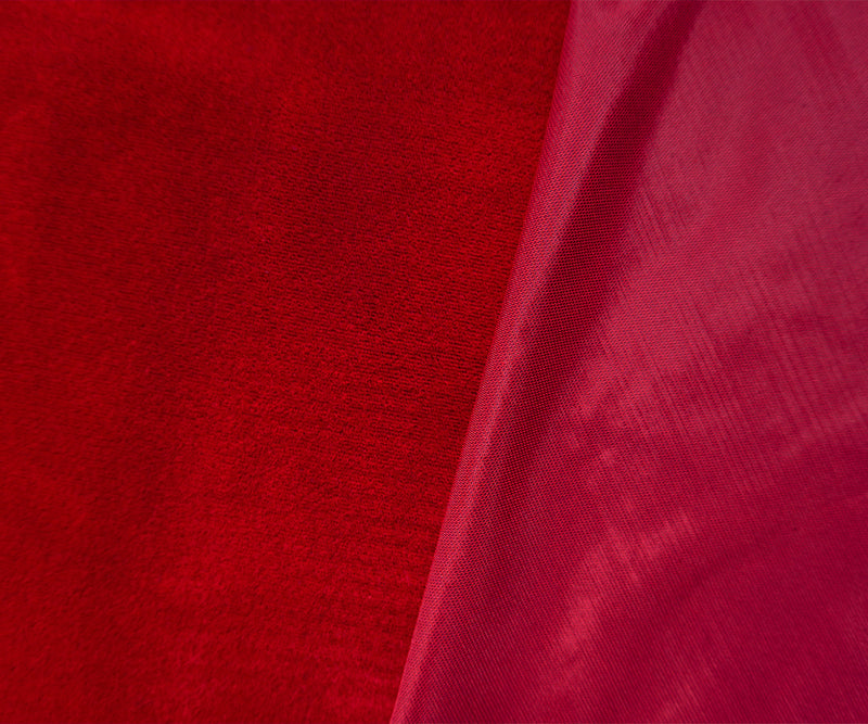 Red Acetate-Nylon Royalty Velvet Woven Fabric