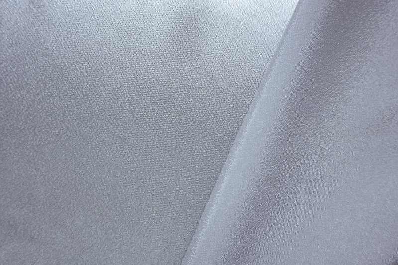 Gray Poly Solid Crepe Back Satin Woven Fabric