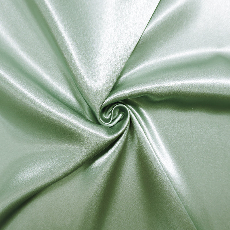 Sage Green Poly Crepe Back Satin Woven Fabric