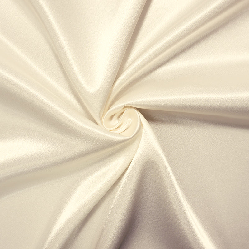 Ivory Poly Solid Crepe Back Satin Woven Fabric