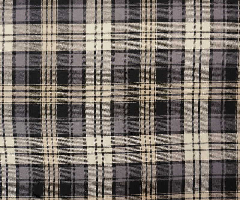 Black-Gray-Multi Cotton Plaid Flannel Twill Woven Fabric