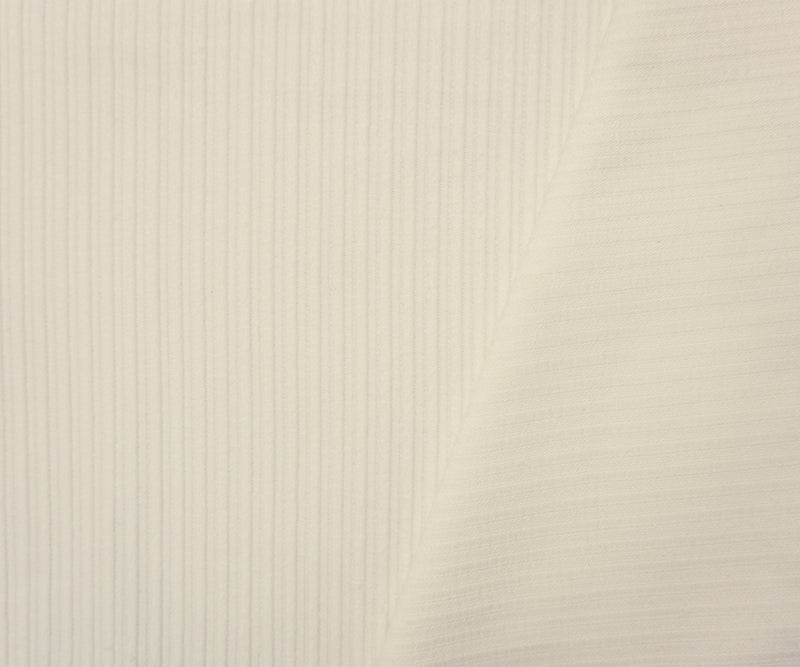 White Cotton Stripe Italian Corduroy Woven Fabric