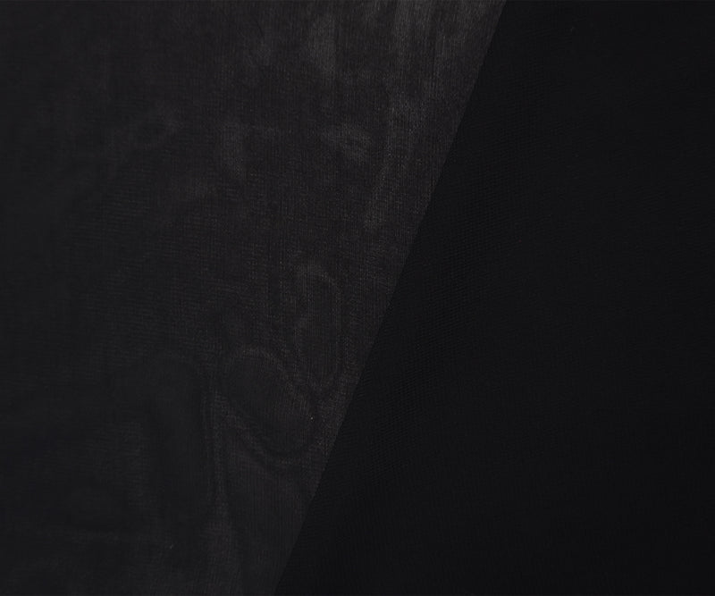 Black Cotton Solid Chiffon Woven Fabric