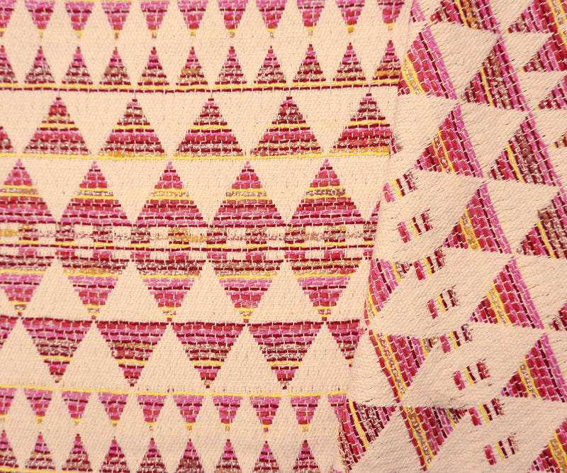 White-Red-Multi Cotton Poly Triangle Tapestry Decorating Fabric