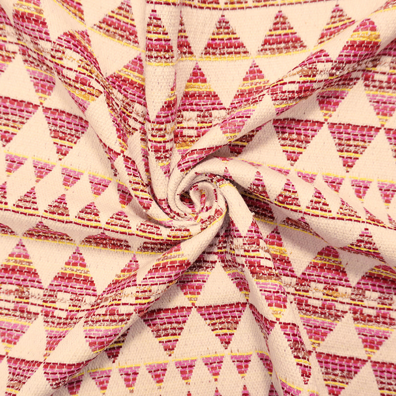 White-Red-Multi Cotton Poly Triangle Tapestry Decorating Fabric