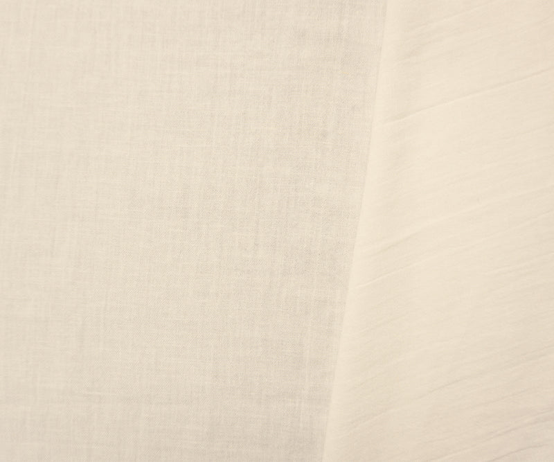 White Cotton Solid Crinkled Woven Fabric