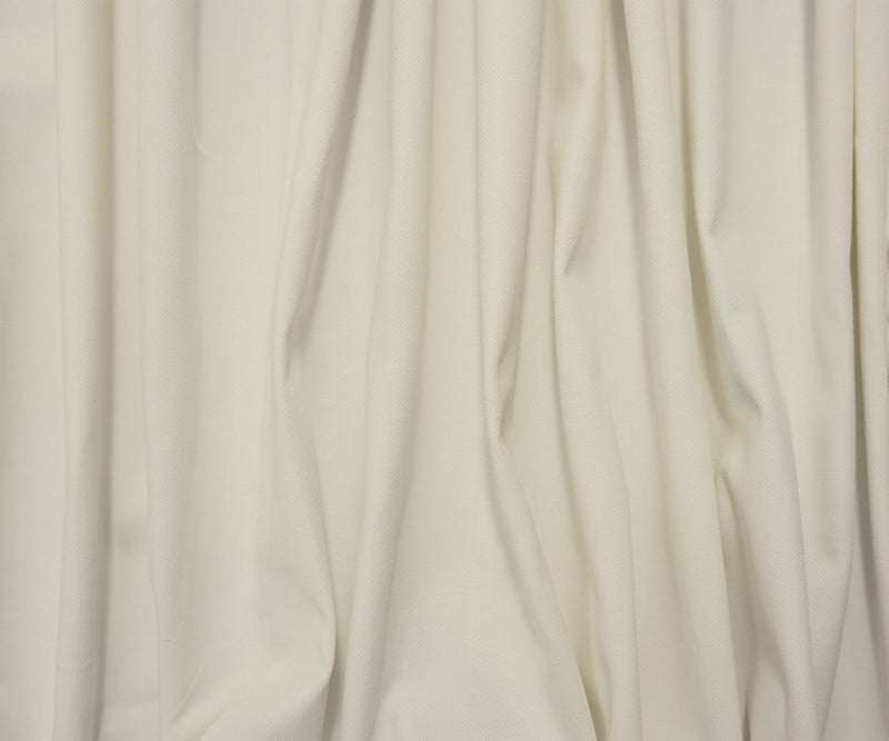 White Cotton Spandex Stretch Solid Twill Woven Fabric