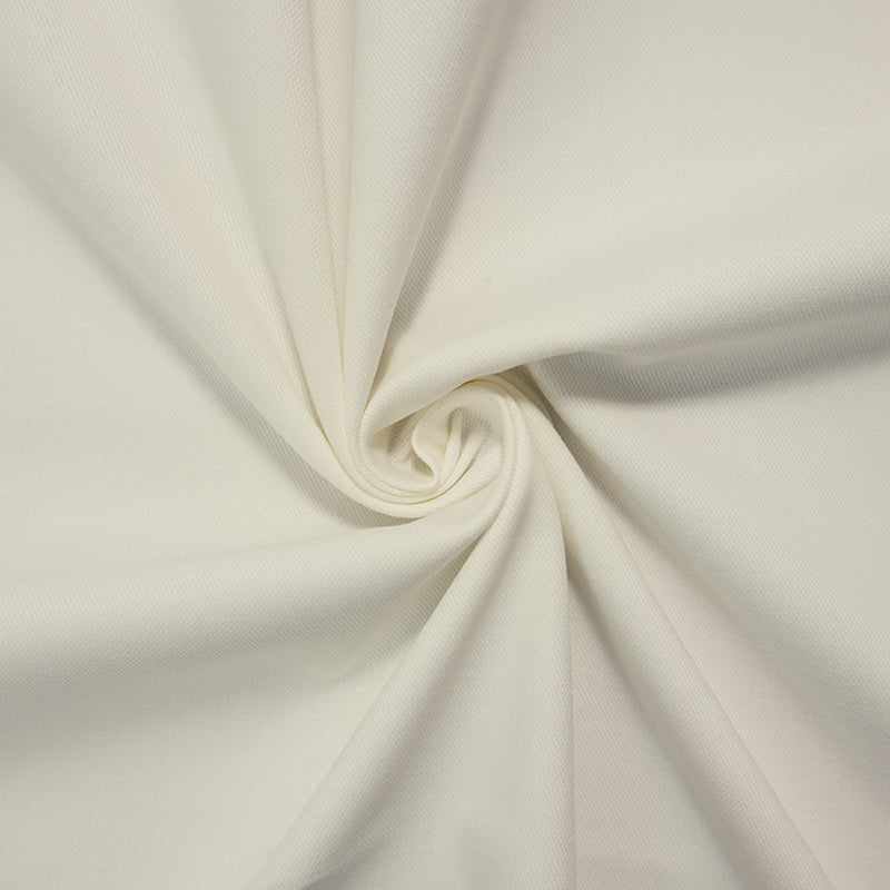 White Cotton Spandex Stretch Solid Twill Woven Fabric