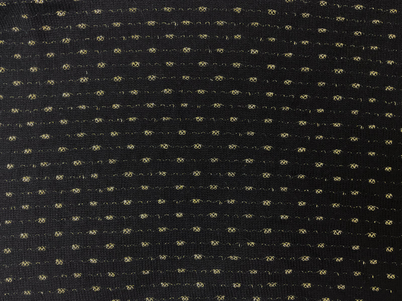 Black-Gold Poly Metallic Stripe Jersey Novelty Knit Fabric