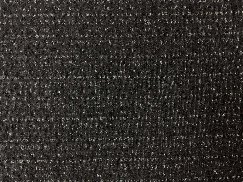 Black-Silver Poly-Metallic Boucle Novelty Knit Fabric