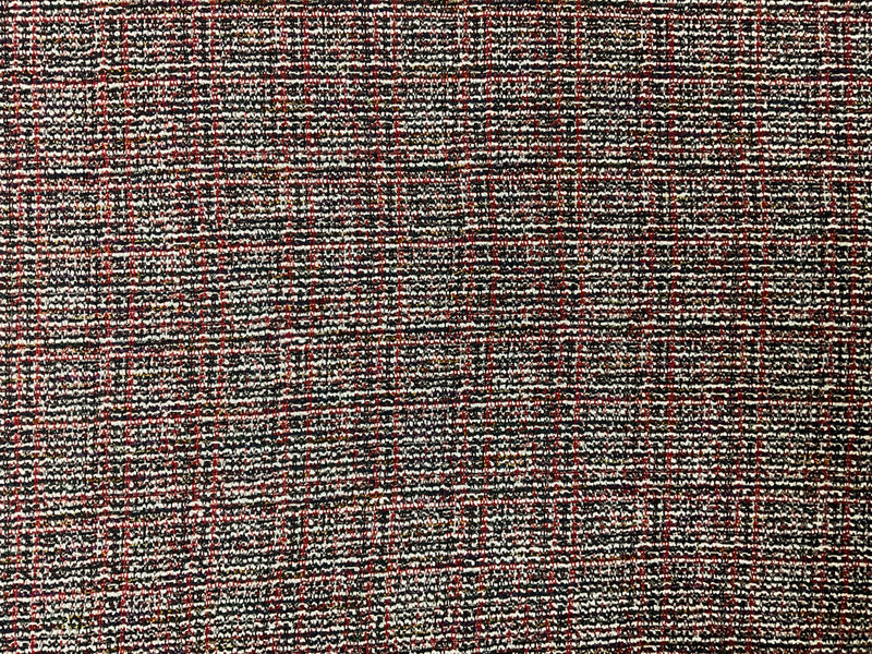 Red-Multi Poly Rayon Texture Boucle Double Knit Novelty Fabric