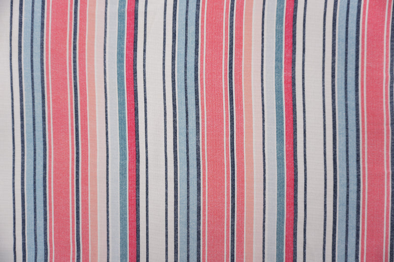 Red-Blue-White Famous Maker Poly Stripe Woven Fabric